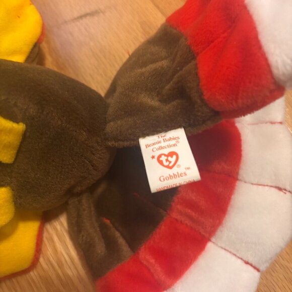 GOBBLES THE TURKEY TY BEANIE BABY 1996 RARE MINT CONDITION TAG ATTACHED - Picture 3 of 4